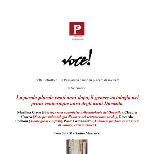 Seminario "La parola plurale"